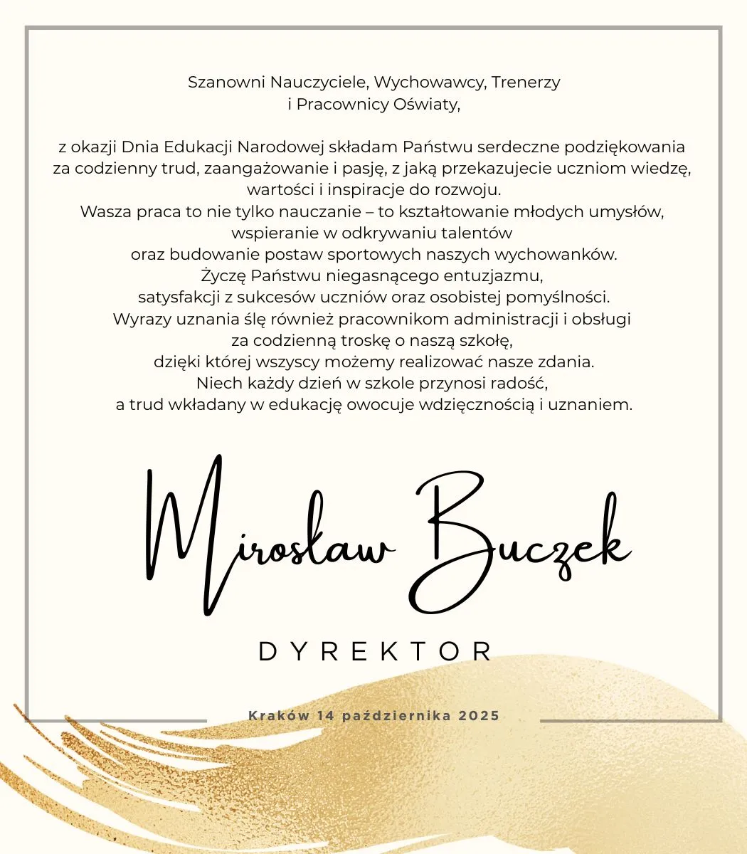 Życzenia od Dyrektora dla kadry